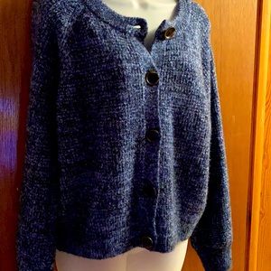 Brand new, never worn, beautiful Blue with Gray Women’s Medium Cardigan.
